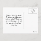 Niedlicher Busfahrer der Owl School Danke Postkarte (Rückseite)