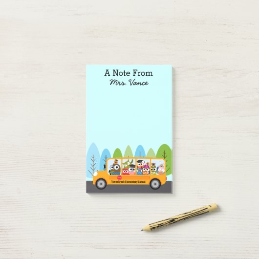 Niedlicher Busfahrer Post-it Klebezettel (Auf Schreibtisch)