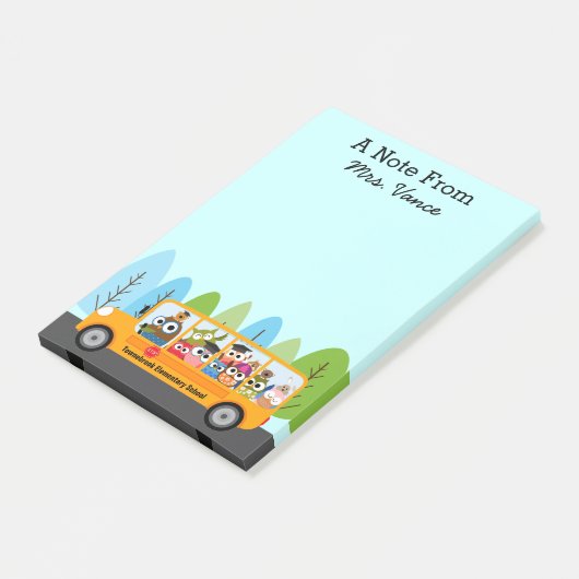 Niedlicher Busfahrer Post-it Klebezettel (angewinkelt)