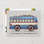 Niedlicher Busverkehr Einladung (Vorne/Hinten)