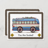 Niedlicher Busverkehr Einladung (Vorne/Hinten)