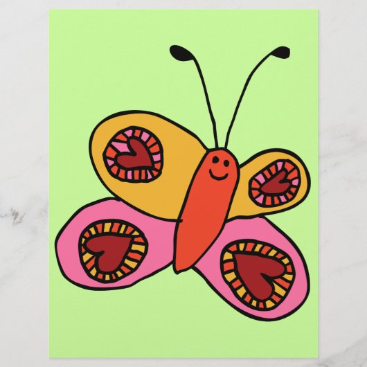 Niedlicher Butterfly-Cartoon Flyer (Vorne)