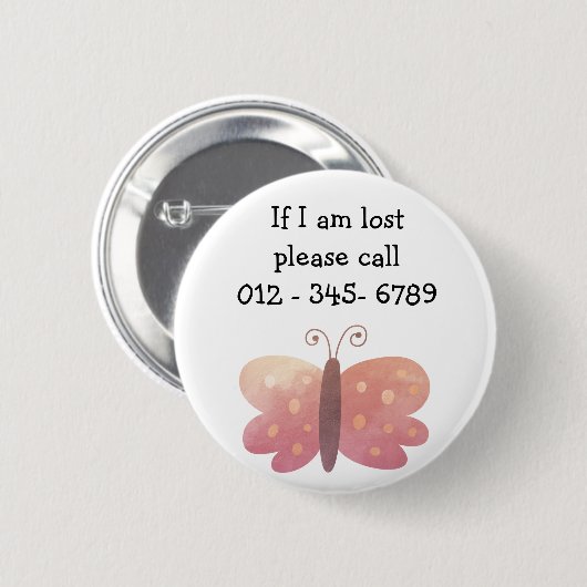 Niedlicher Butterfly-Kontakt Button (Vorne & Hinten)