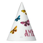Niedlicher Butterfly-Mädchenname Geburtstag Partyhütchen (Links)