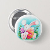 Niedlicher Button-Knopf Osterhasewatercolor-| Button (Vorne & Hinten)