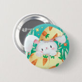 Niedlicher Button-Knopf Osterhasewatercolor-| Button (Vorne & Hinten)