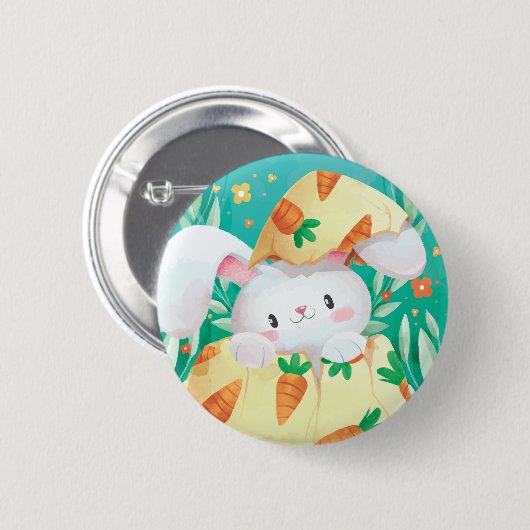 Niedlicher Button-Knopf Osterhasewatercolor-| Button (Vorne & Hinten)