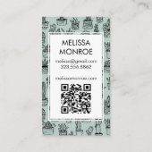 Niedlicher Cacti & Succulents QR Code Order Vielen Visitenkarte (Rückseite)