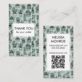 Niedlicher Cacti & Succulents QR Code Order Vielen Visitenkarte (Vorne/Hinten)