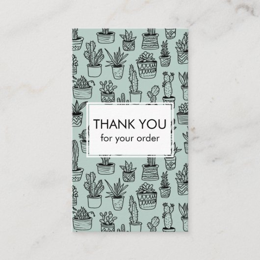 Niedlicher Cacti & Succulents QR Code Order Vielen Visitenkarte (Vorderseite)