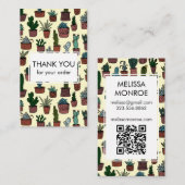Niedlicher Cacti & Succulents QR Code Order Vielen Visitenkarte (Vorne/Hinten)