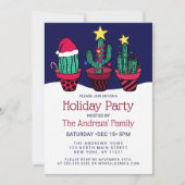 Niedlicher Cactus Christmas Tree Lights Holiday Einladung (Vorderseite)