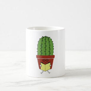 Niedlicher Cactus Reading Books Funny Book Lover R Kaffeetasse
