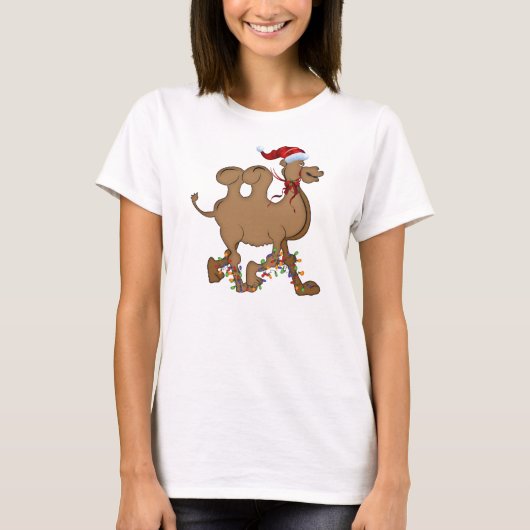 Niedlicher Camel Hump Weihnachten T-Shirt (Vorderseite)
