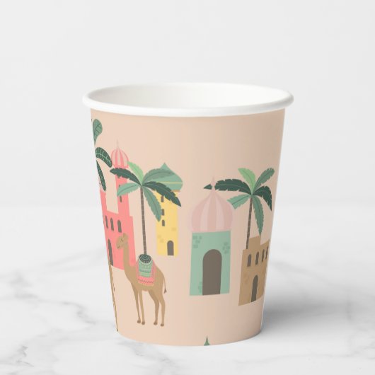 Niedlicher Camel Pattern Baby Shooting Paper Cup Pappbecher (Rückseite)