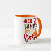 Niedlicher Camper am Campfire Funny Camping Tasse (VorderseiteRechts)