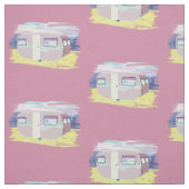 Niedlicher Camper am Strand Stoff (Muster)