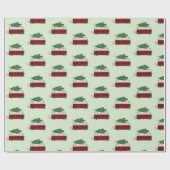 Niedlicher Camper, der einen Weihnachtsbaum Geschenkpapier (Flach)