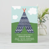 Niedlicher Campout | Boys Birthday Party Einladung (Stehend Vorderseite)