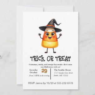 Niedlicher Candy Corn Trick oder Behandlung Einladung