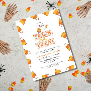 Niedlicher Candy Corn Trick oder Halloween-Party b Einladung