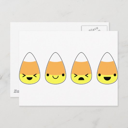 Niedlicher Candy Corn zu Halloween! Postkarte (Vorne/Hinten)