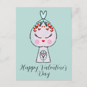 Niedlicher Candy Dispenser Doodle Valentinstag Postkarte