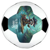 Niedlicher Captain Raccoon rammt den Fluss hinunte Fußball (Gedreht)