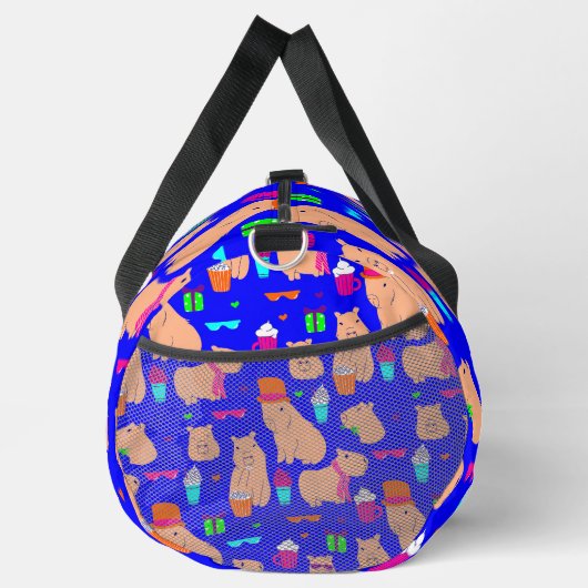 niedlicher Capybara-Blauer Duffle Bag (Rechts)
