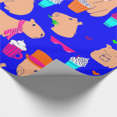 niedlicher Capybara-Blauer Geschenkpapier (Ecke)