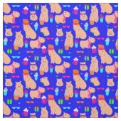 niedlicher Capybara-Blauer Stoff (Muster)