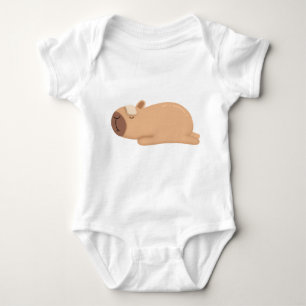 Niedlicher Capybara-Cartoon ist krank, von Hand ge Baby Strampler