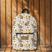 Niedlicher Capybara Floral Backpack Bedruckter Rucksack