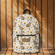 Niedlicher Capybara Floral Backpack