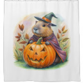 Niedlicher Capybara Halloween Duschvorhang (Vorderseite)