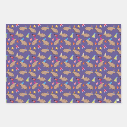 Niedlicher Capybara Hand-Illustrierter Whimsical G Geschenkpapier Set (Vorderseite 3)