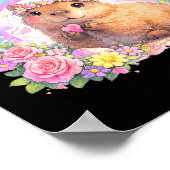 Niedlicher Capybara-Regenbogen-Blumen-Funny für Mä Poster (Ecke)