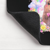 Niedlicher Capybara-Regenbogen-Blumenwitz für Männ Mousepad (Ecke)