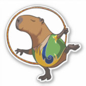 Niedlicher Capybara Rhythmische Gymnastik Hoop Car Aufkleber (Vorderseite)