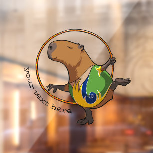 Niedlicher Capybara Rhythmische Gymnastik Hoop Car Fensteraufkleber