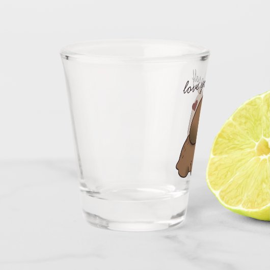 Niedlicher Capybara-Wurf Kissen T - Shirt Schnapsglas (Links)