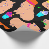 niedlicher Capybarockkomör Geschenkpapier (Ecke)