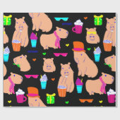 niedlicher Capybarockkomör Geschenkpapier (Flach)