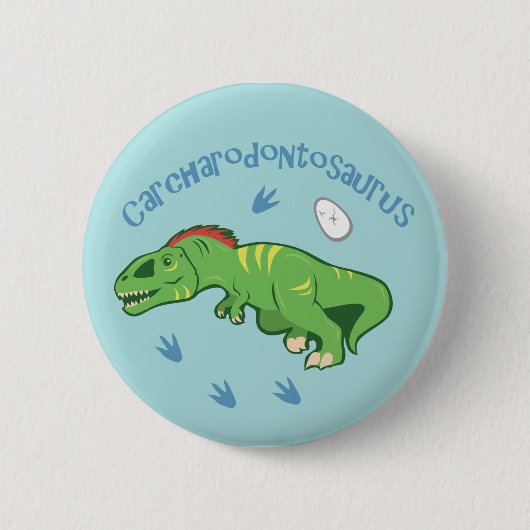 Niedlicher Carcharodontosaurus Button (Vorderseite)