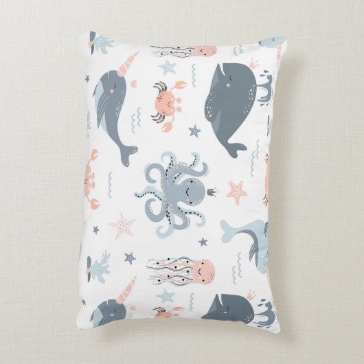 Niedlicher Carton Sea Fish Dekokissen (Rückseite(Vertikal))