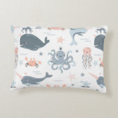 Niedlicher Carton Sea Fish Dekokissen (Rückseite)