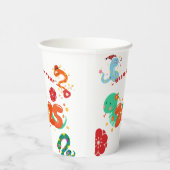 Niedlicher Cartoon 2025 Snake Zodiac Chinesisches Pappbecher (Rechts)