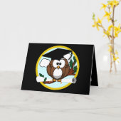 Niedlicher Cartoon Abschluss mit Cap & Diploma Karte (Gelbe Blume)