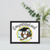 Niedlicher Cartoon Abschluss mit Cap & Diploma Postkarte (Stehend Vorderseite)