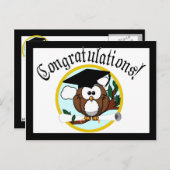 Niedlicher Cartoon Abschluss mit Cap & Diploma Postkarte (Vorne/Hinten)